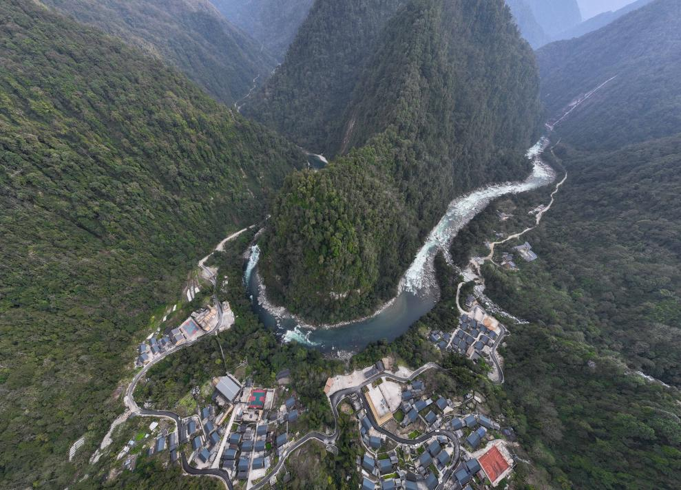 2023年3月10日，獨龍江航拍。